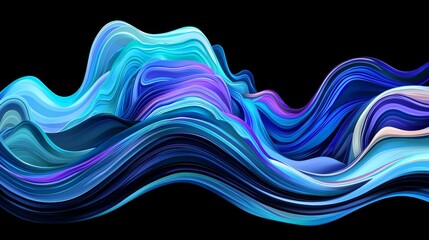 Poster - Futuristic neon pulsations: advanced motion systems, swift trails of light, undulating purple waves