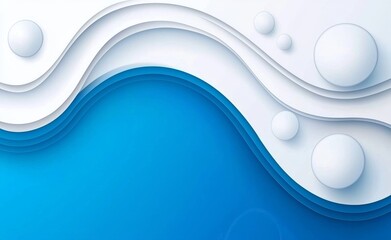 Poster - light background with blue illustration featuring geometric elements for social media