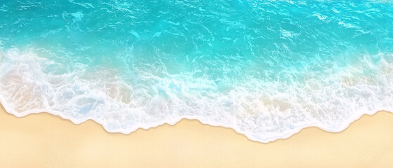 Poster - tranquil beach scene with gentle waves and sandy shore