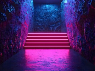 Poster - Ethereal Neon Aura in Soft Purple and Magenta Hues for Captivating Product Presentations