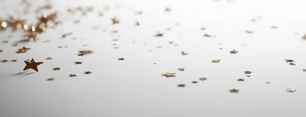 Wall Mural - golden abstract decorations are falling in a confetti celebration of stars for a birthday party