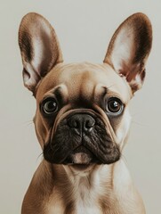 Wall Mural - Adorable dog with an impressive large eye capturing the essence of canine charm and whimsical personality