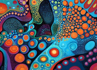 Poster - Fantasy scene with an abstract background of multicolored hues