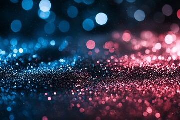 Wall Mural - a defocused background composed of abstract blue, red, purple, and black glitter lights