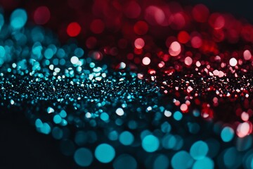 Wall Mural - the background features defocused abstract blue, red, purple, and black glitter lights