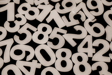 Poster - Background of numbers. from zero to nine. Numbers texture. Finance data concept. Mathematic. Seamless pattern with numbers. financial crisis concept. Business success.