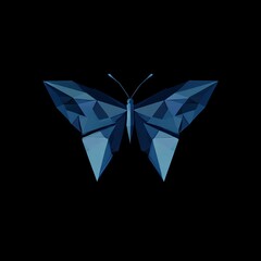 Poster - The transformation to a digital business is symbolized by a triangle butterfly logo in modern illustration