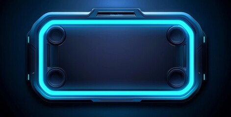 Poster - An abstract representation of modern technology takes the form of a blue futuristic interface and control panel hud