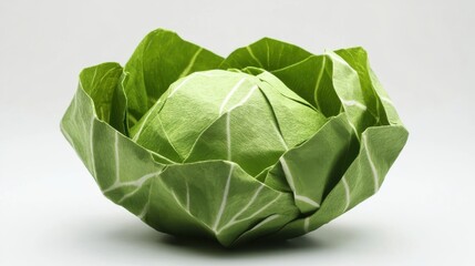 Poster - A beautiful handcrafted paper cabbage with amazing intricate details stands alone