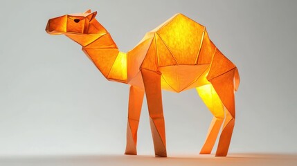 Poster - Origami camel with internal illumination is very artistic and unique