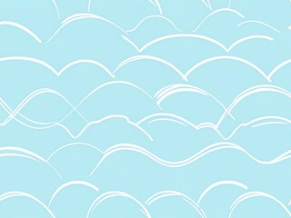 Wall Mural - abstract blue wave pattern: serene minimalist design