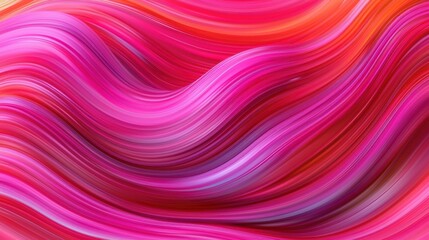 Poster - Vivid pink and red abstract waves with dynamic flow