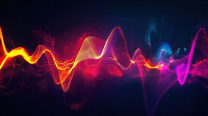 Aufkleber - Vibrant abstract wave patterns with dynamic colors
