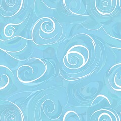 Wall Mural - abstract blue swirl pattern: a serene watercolor design