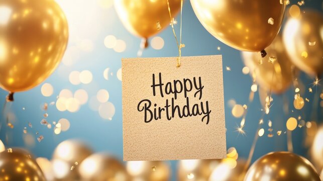 A stylish, high-quality image of a birthday card with a handwritten 