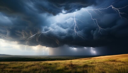 sky with dark clouds and lightning