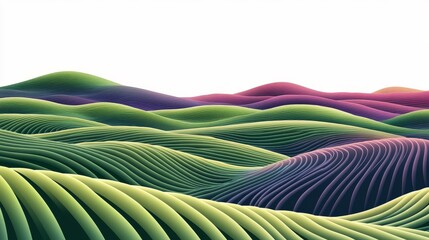 Wall Mural - The background of a watercolor artwork depicts a colorful, abstract shape at a mountain's peak, surrounded by trees