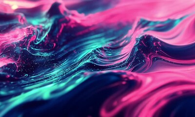 Canvas Print - Orange and purple viscous fluid wave background with smooth movement  