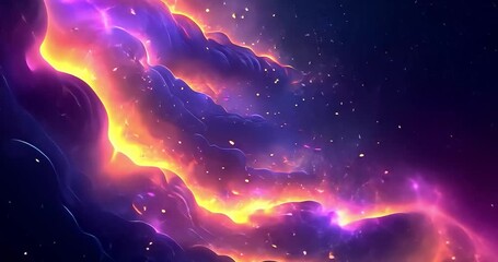 Wall Mural - Abstract fiery clouds in a vibrant cosmos, suitable for digital art or background