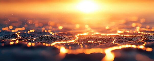 Poster - Weathering process concept. A stunning sunset illuminating the textured surface of the earth.