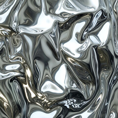 Poster - Flowing silver liquid abstract art modern gallery digital artwork smooth textures aesthetic vibes