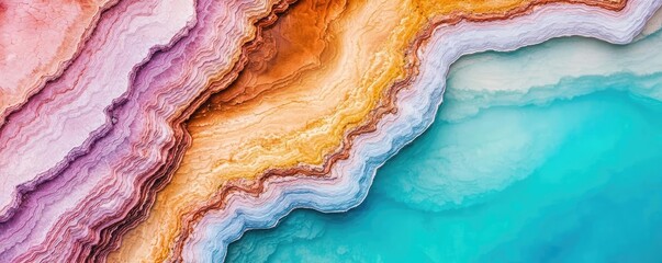 Poster - Weathering process idea. Colorful layers of natural minerals create a stunning geological pattern.