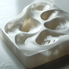 Poster - Innovative fluid design exploration studio digital art minimalist close-up abstract forms