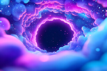 Wall Mural - Vibrant space vortex, cosmic black hole concept illustration