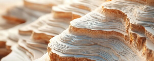 Poster - Weathering process concept. Stunning natural landscape showcasing unique layered rock formations and textures.