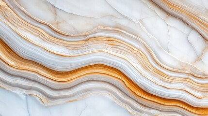 Poster - Weathering process concept. Elegant marble texture featuring flowing lines of white and orange tones.