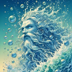 Wall Mural - the water burbles merrily announcing its readiness personifying