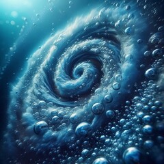 Wall Mural - the water is a swirling vortex of bubbles emphasis on swirling m