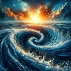 Wall Mural - the water is churning like a miniature whirlpool a maelstrom of
