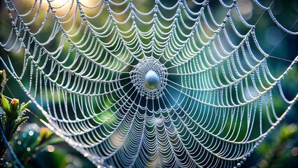 spider web with dew