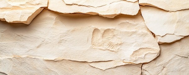 Poster - Weathering process concept. Close-up of textured stone layers highlighting natural geological patterns.