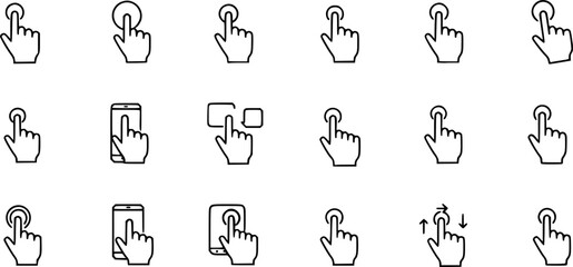 touchscreen icon in different style vector illustration. two colored and black touchscreen vector icons designed in filled, outline, line and stroke style can be used for web, mobile, ui