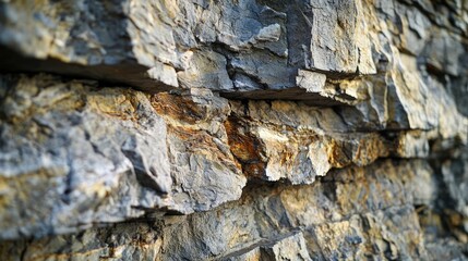 Poster - Weathering process concept. Close-up view of textured rock surface showcasing natural colors and layers.