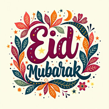 Eid mubarak greeting card design flowers and leaf gradient  computer graphic multi colored mosaic no people  relief carving
