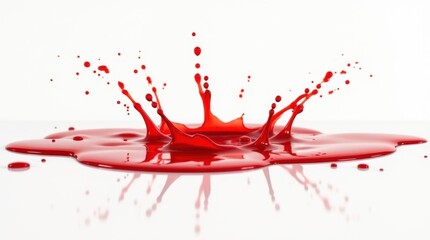 Leinwandbilder - Splatters of crimson cascade on a pristine white surface, crafting an eye-catching juxtaposition of color and form