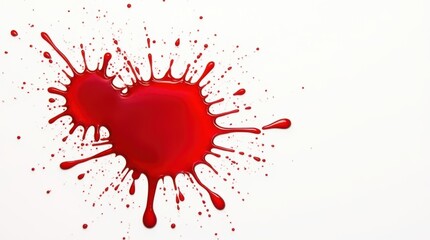 Leinwandbilder - Bold red splashes create striking contrast on serene white background, evoking emotions of drama and intensity within a minimalist setting