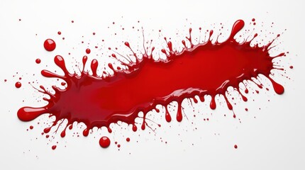 Leinwandbilder - Blood splashes artfully arranged on a pristine white canvas, showcasing vivid red hues and dramatic textures for an evocative visual experience