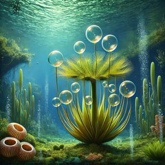 Wall Mural - plants that produce breathable oxygen under water plants produci