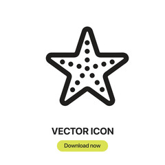 Fototapete - Starfish icon vector. Linear-style sign for mobile concept and web design. Starfish symbol illustration. Pixel vector graphics - Vector.	
