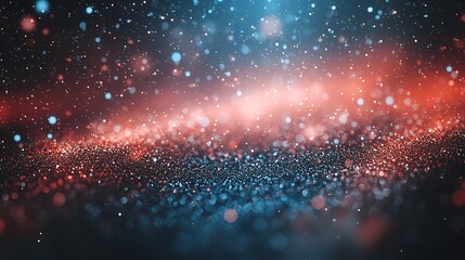 Aufkleber - Red and blue glitter bokeh background