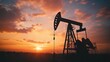 © BISMILAH - Pumpjack Silhouette at Sunset: A Symbol of Energy Production