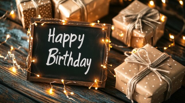 A rustic birthday card with 