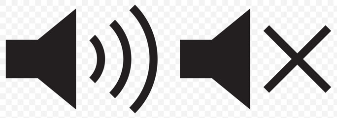 Poster - Set of no sound, No speaker icon. Sound Icons. speaker mute icon sign. Volume Off symbol. Silent mode icons. EPS 10.