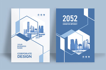 Wall Mural - city background business book cover design template