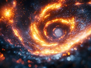 Wall Mural - Glowing Cosmic Spiral Representing the Cycle of Life and Death in the Universe