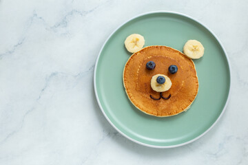 Sticker - Funny kids breakfast, bear face pancakes